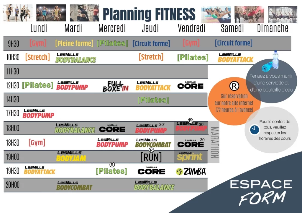 planning fitness espace form